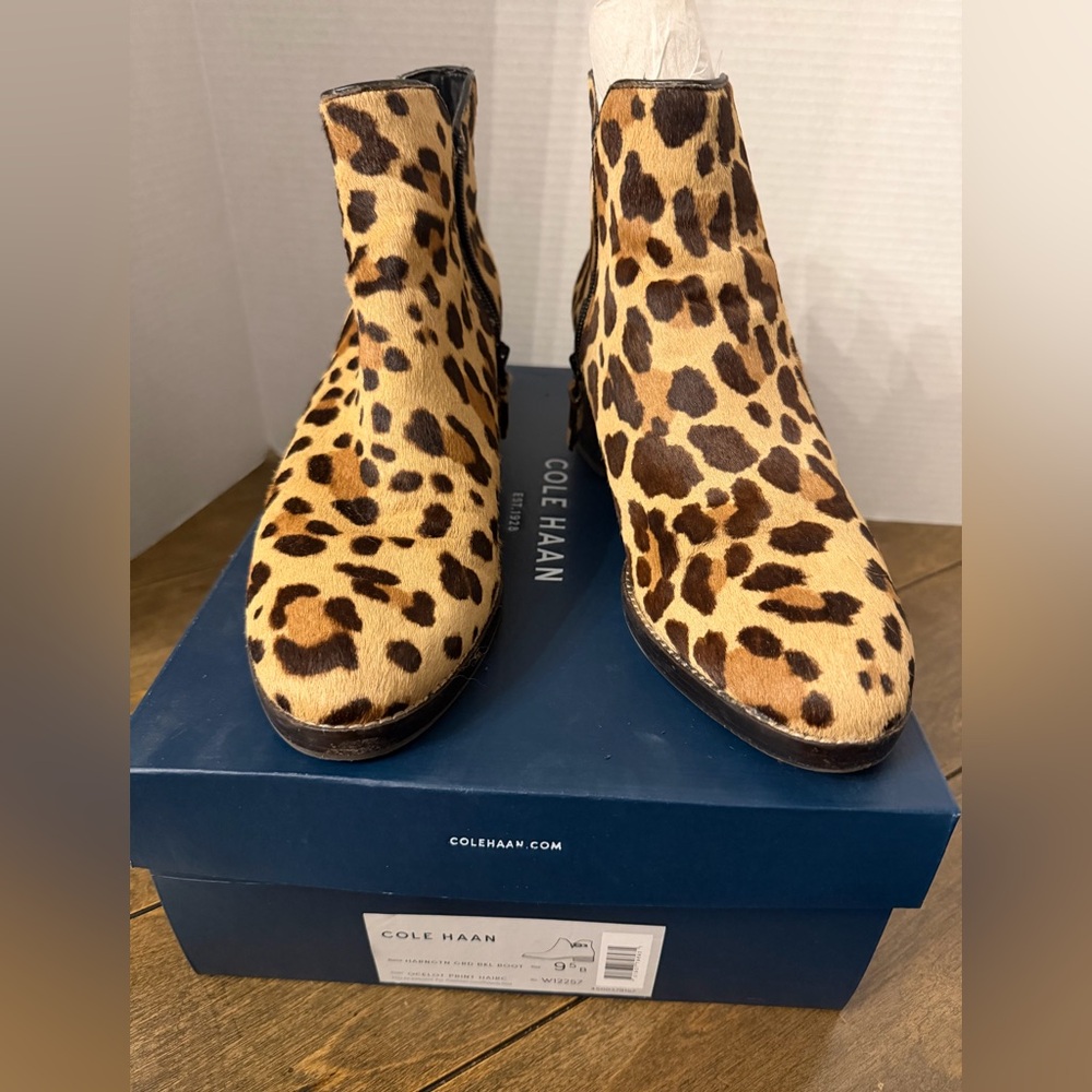 Cole Haan Animal Print Ankle Boots